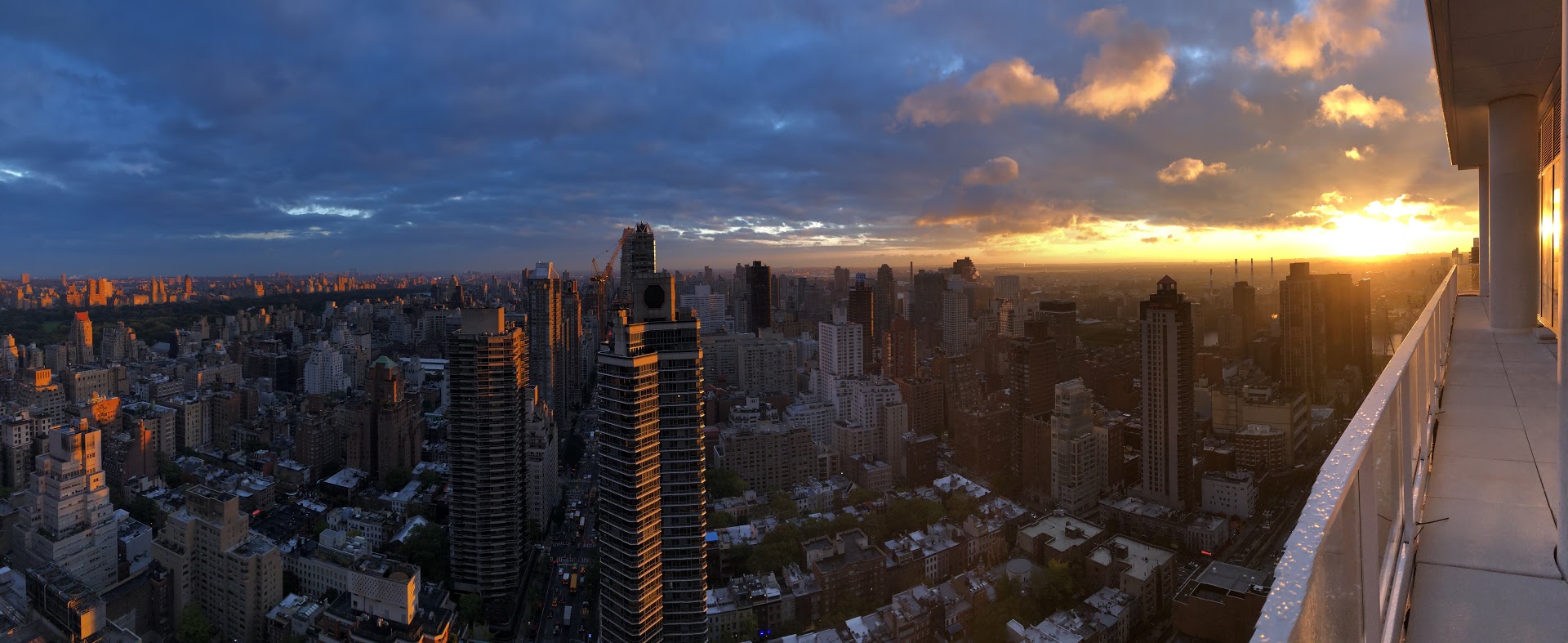 Manhattan sunset from high-rise